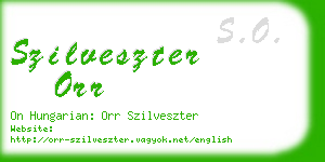 szilveszter orr business card